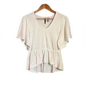 Alya short sleeve towel like material blouse